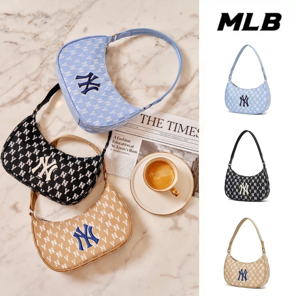 『 Bags🇰🇷 』MLB สไตล์วินเทจ กระเป๋าสะพายไหล่กีฬา กระเป๋าถือเรียบหรูมีสไตล์