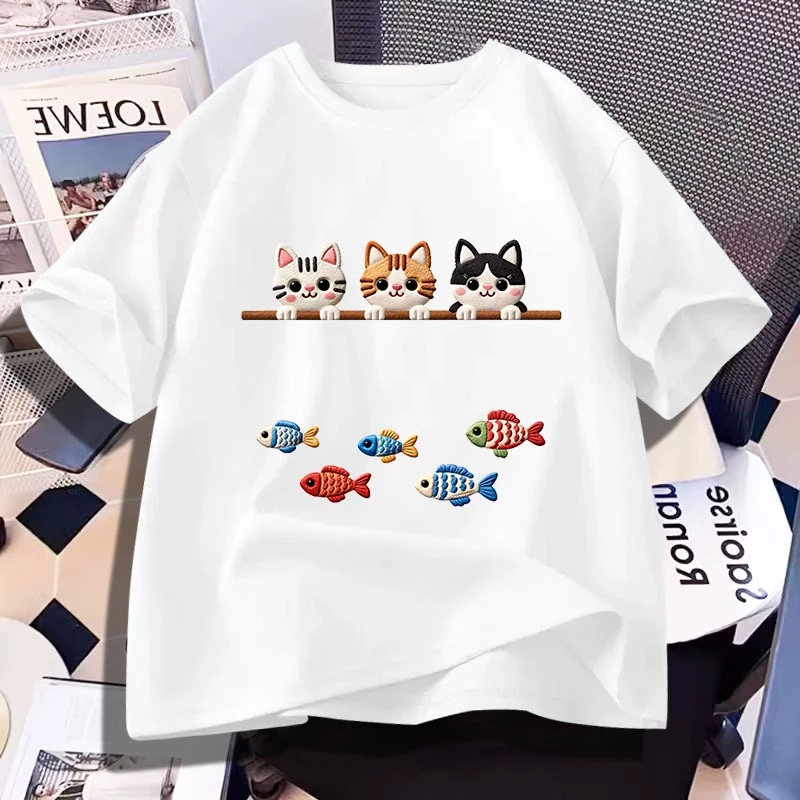 D1375เสื้อยืดแขนสั้น ผ้านุ่มยืดได้ใส่สบายฯ ลายแฟชั่นนานาชาติ ปลีก-ส่ง