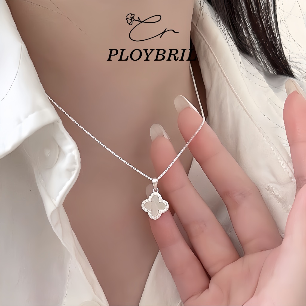 สร้อยคอเงินแท้ Fritillary Clover จี้โคลเวอร์ สร้อยคอแฟชั่น สร้อยคอเเฟชั่น วาเลนไทน์ X055