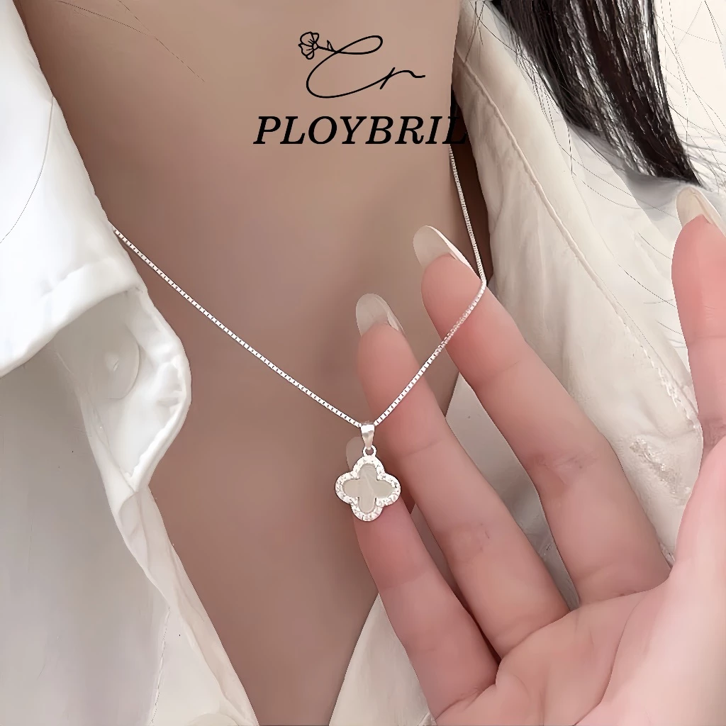 สร้อยคอเงินแท้ Fritillary Clover จี้โคลเวอร์ สร้อยคอแฟชั่น สร้อยคอเเฟชั่น วาเลนไทน์ X055