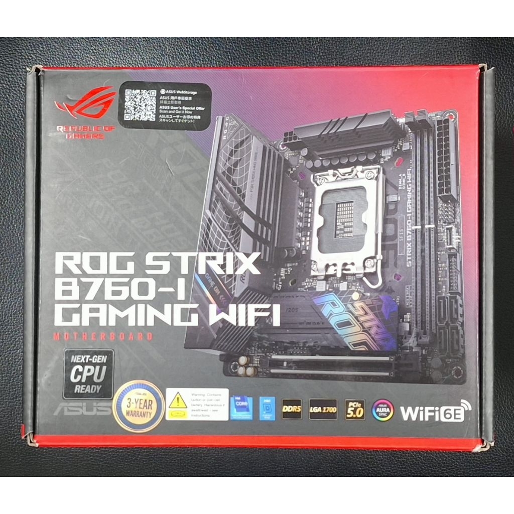เมนบอร์ดมือ✌️ ASUS ROG STRIX B760-I GAMING WIFI (DDR5) (SOCKET LGA 1700) (MINI-ITX)