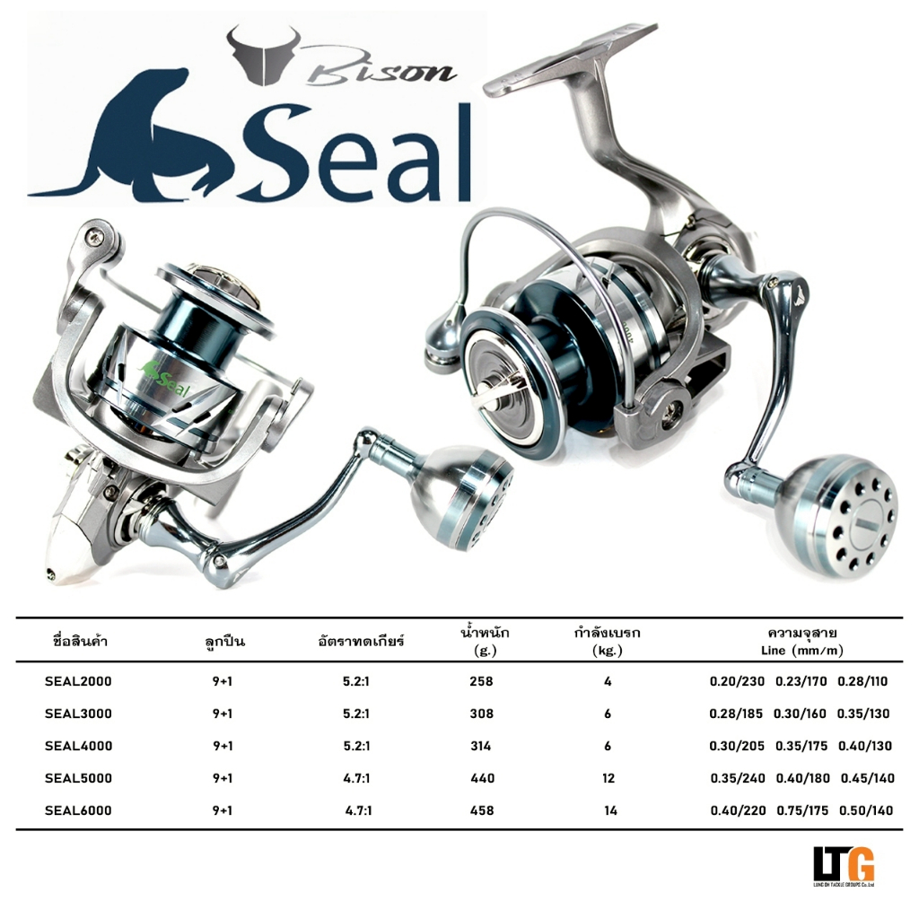 รอกสปินนิ่ง BISON SEAL บอดี้และโรเตอร์เป็นคาร์บอน ซีลกันน้ำ 4 จุด