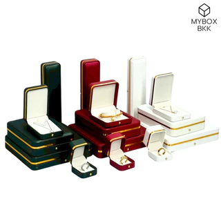 กล่องเก็บเครื่องประดับหุ้มหนังเดินขอบทอง รุ่นKT01 ภายในบุกำมะหยี่สำหรับจัดเก็บเครื่องประดับ
