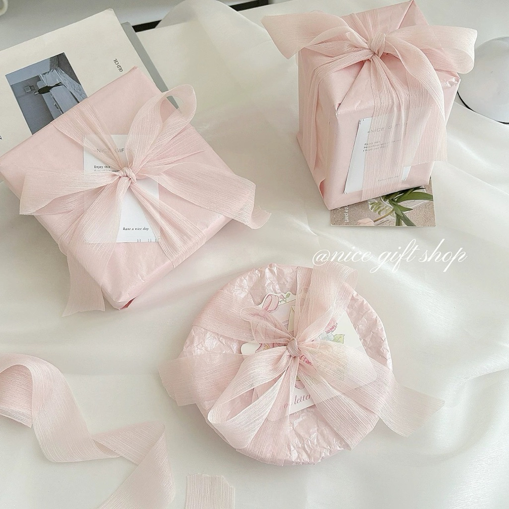 🇹🇭🚀ส่งทันทียับง่าย38g 🎀 핑크빛 설렘 Shimmer Wrapping Paperขนาด50x70CM กระดาษรองกล่องกระดาษห่อของขวัญกระดา