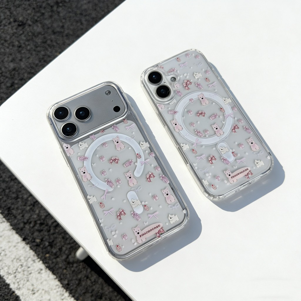 case เคสใสชาร์จได้ โบว์ชมพู ใสชาร์จได้ลาย เคสใสลายการ์ตูน for iPhone16 15 14 13 12 11 Pro max 16plus 16Promax 17 pro maX