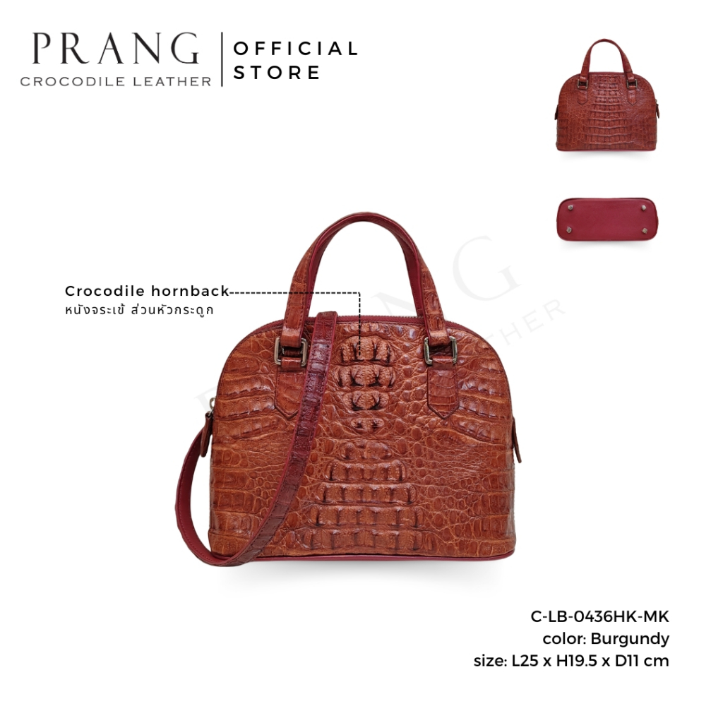 [Defect Sale] Prang Crocodile Leather Top Handle Bag Handbag กระเป๋าถือสตรี หนังจระเข้ C-LB-0436HK-M