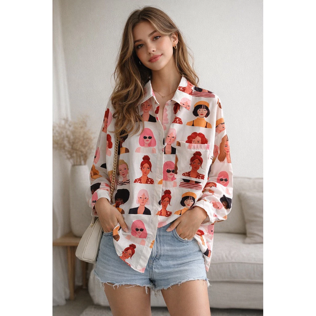 เสื้อเชิ้ตฮาวาย ลายดอกไม้ แขนสั้น อก 48 นิ้ว thumbnail 4