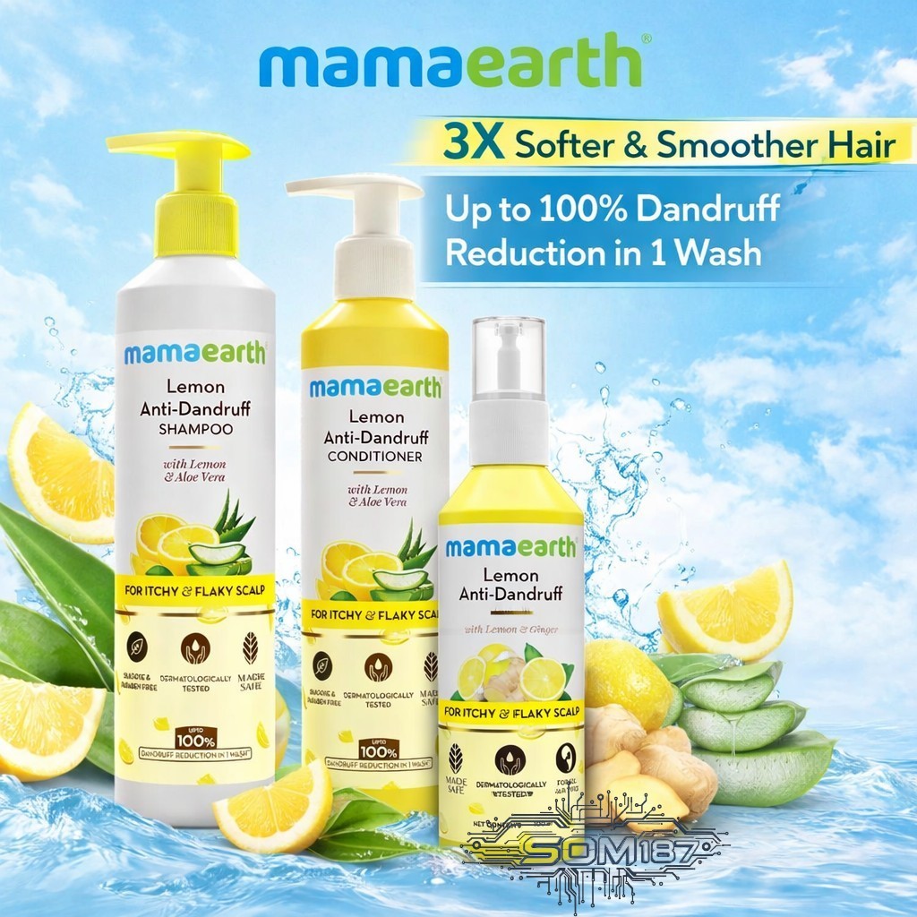 Mamaearth Lemon Anti-Dandruff Scalp Irritation Relief น้ำมันบำรุงผม, แชมพู, ครีมนวดผม