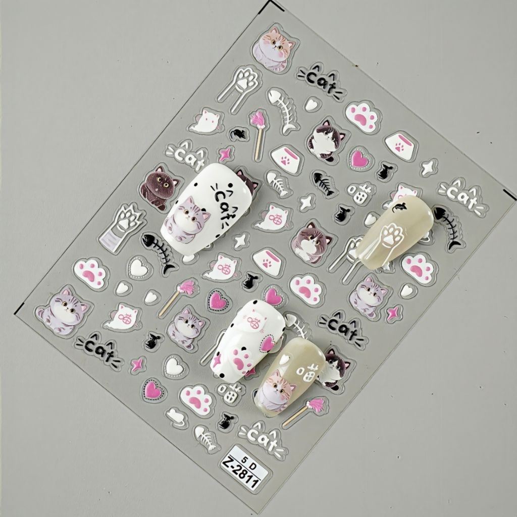 พร้อมส่งจากไทย! สติกเกอร์ติดเล็บ สติกเกอร์ลายนูน รูปที่ 4