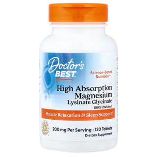 พร้อมส่ง - Doctor's Best, High Absorption Magnesium, 120 Tablets or 240 Tablets (100 mg per Tablet)(BBF 08/2028)