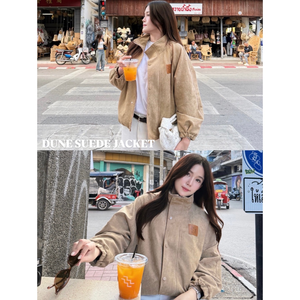 (wint.) DUNE SUEDE JACKET 🥯✨ แจ็คเก็ตผ้าหนังกลับ คอตั้ง
