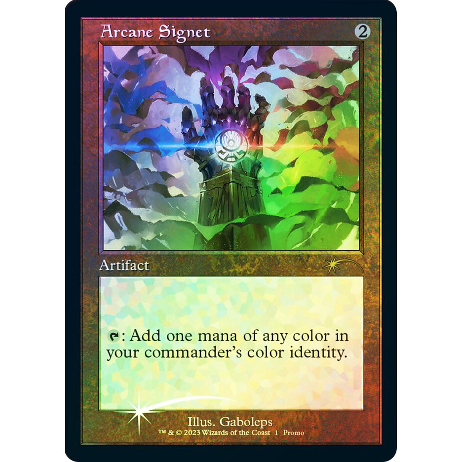 MTG - Magic The Gathering - Promo - Arcane Signet (Play Draft) - Near Mint - Foil - Retro