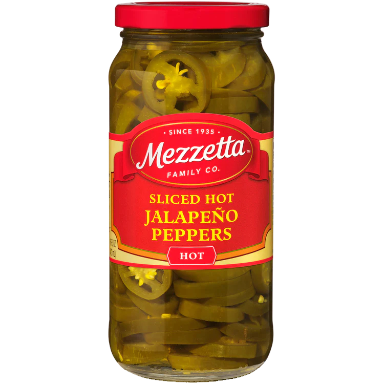 Mezzetta  Deli Sliced Hot Jalapeno Pepper 454g เมซเซตต้า พริกจาลาปิโนหั่นดองในน้ำส้มสายชู