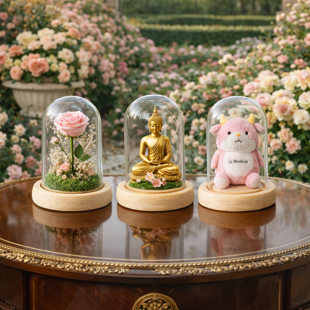 (ขายส่ง) ( เฉพาะส่วนที่เป็นแก้ว )โดมใส่โมเดล ครอบตุ๊กตา   ครอบพระ ครอบกันฝุ่น ขนาด  (แก้วโบโรซิลิเกต)