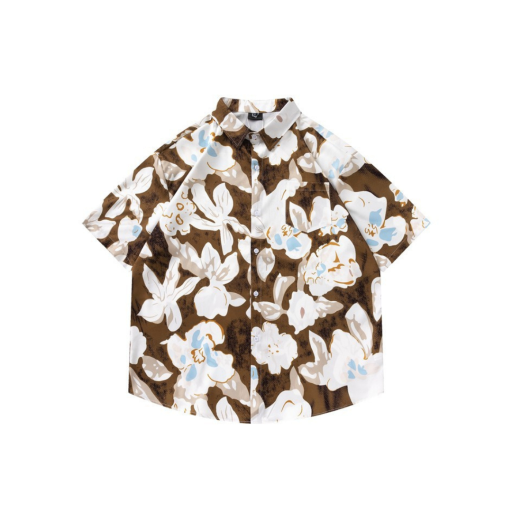 เสื้อฮาวายเสื้อสงกรานต์ลายดอก รุ่นนี้ไม่ต้องรีด Premium Korea Hawaii Shirt Style – โปรปัง