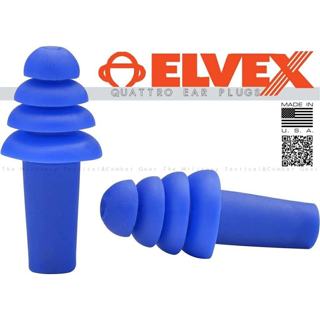 ตัวอุดหูเวลายิงปืน หรือใช้สำหรับกันเสียงดังรบกวนต่างๆ ของ Elvex USA🇺🇸 รุ่น Quattro ป้องกันเสียง 25 Decibels ตำรวจ ทหาร