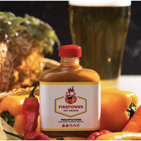 🍍🌶️🌶️Pineapple Bomb with ghost peppers & Hazy IPA - Medium Heat- 85ml ซอสพริกไพนแอพเพิลบอมบ์ ความเผ็ดระดับ 2