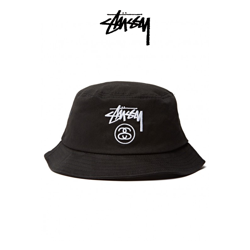 [ของแท้ 100%]✈️Stussy พร้อมส่ง/ หมวกปีกกว้างของ stussy Stock Lock Bucket Hat หหมวกชาวประมง หมวกกันแด
