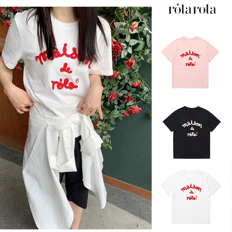 [พร้อมส่งในไทย ] ROLAROLA เสื้อยืด Maison De Rola Embroidery วอนยอง