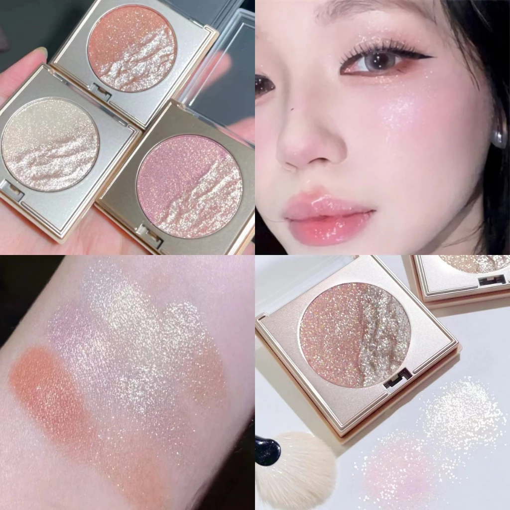 YOTAI ไฮไลท์ประกายมุก อายแชโดว์ บลัชออน สามในหนึ่งเดียว สองสี ชิมเมอร์ เนื้อเนียนละเอียด กันน้ำ กันเหงื่อ ติดทนนาน