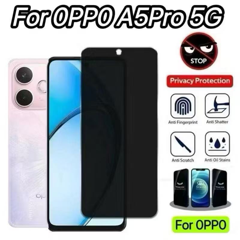 ฟิล์มกันมอง เต็มจอ ไม่ดันเคส สำหรับ Oppo A6 A6X A6T A5 A5X A5I A5Pro A3 A3X A3Pro Reno14 14F 13F 12F Reno13 ฟิล์มกระจก