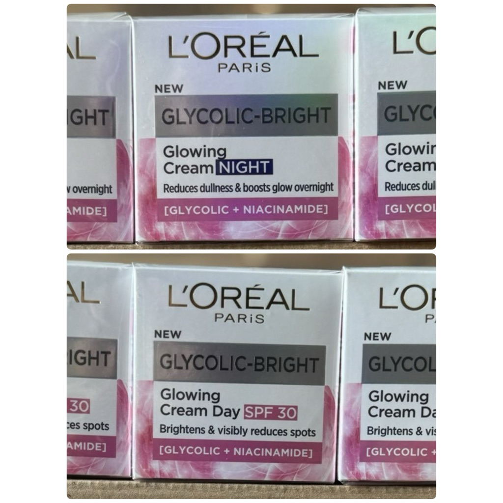 ลอรีอัล ปารีส ไกลโคลิค-ไบรท์ โกลว์อิ้ง ครีม (L'Oréal Paris Glycolic-Bright Glowing Cream) สูตรกลางวันและกลางคืน