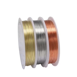1ม้วน ลวดทองแดง (0.2-1mm) ลวดดัด เครื่องประดับ สำหรับงาน DIY ทำสร้อยคอ สร้อยข้อมือ สีทอง/สีโรเดียม/สีทองแดง