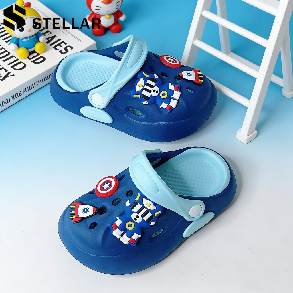 STELLAR รองเท้าแตะเด็กฤดูร้อนรองเท้าแตะหัวปิดลายการ์ตูนกวาง น่ารักพื้นนิ่มกันลื่น เด็กชายเด็กหญิง