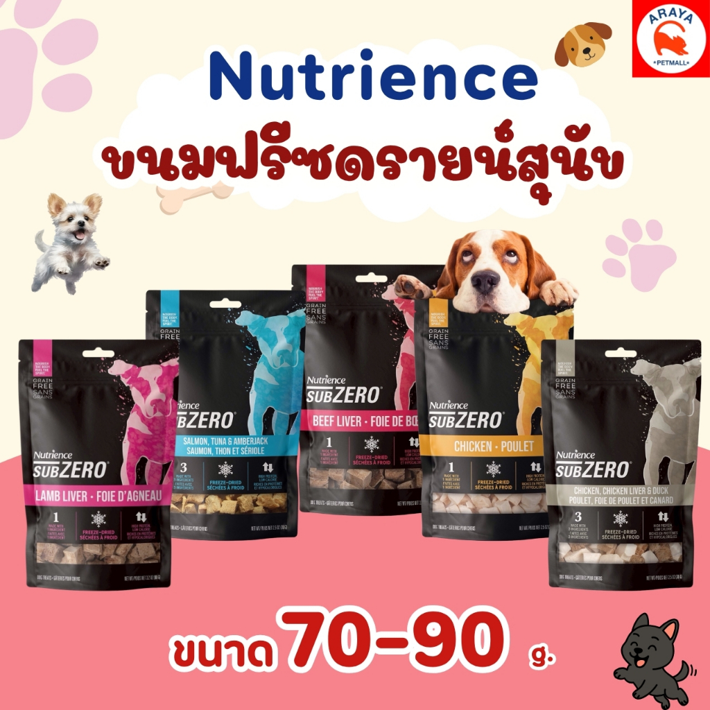 *70-90g* Nutrience Subzero (dog) Freeze-Dried นิวเทรียนซ์ ขนมฟรีสดราย