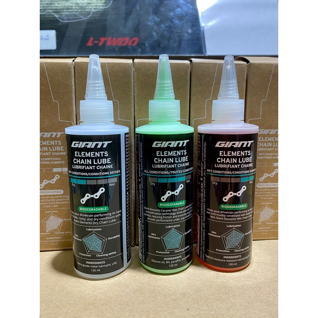 น้ำยาหยอดโซ่ สูตรธรรมดาและ CERAMIC WAX GIANT ELEMENTS CHAIN LUBE LUBRIFIANT CHAIN Wet , Dry , ALL Co