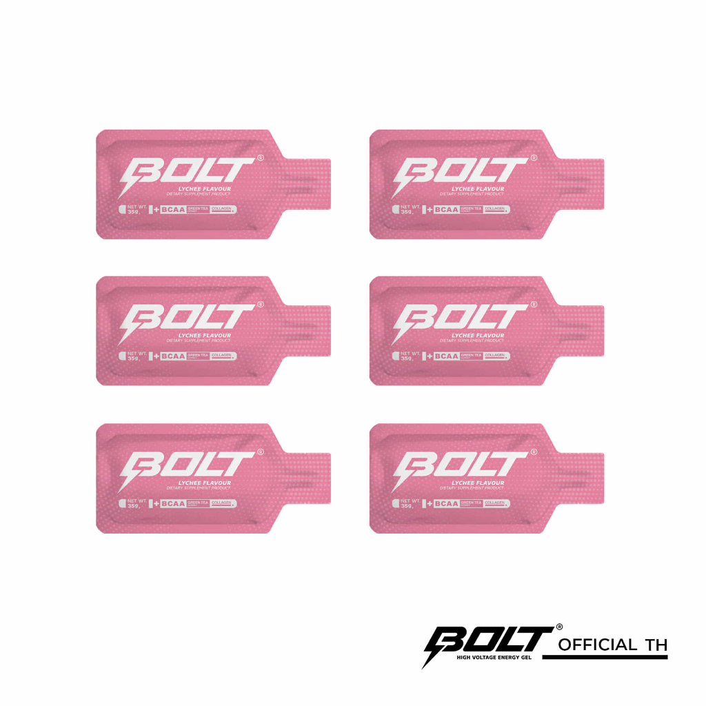 เจลให้พลังงาน รสลิ้นจี่ 35g. (Pack 6ซอง) **BBF 08/01/2028** สำหรับกีฬา วิ่ง จักรยาน ว่ายน้ำ ไตรฯ