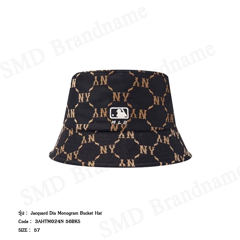 MLB หมวกบักเก็ต รุ่น Jacquard Dia Monogram Bucket Hat Code: 3AHTM024N 50BKS