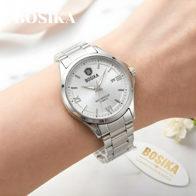 BOSIKA นาฬิกาผู้หญิง วันที่ ดีไซน์คลาสสิกที่ใส่ได้ทุกโอกาส เรียบหรู ดูแพง