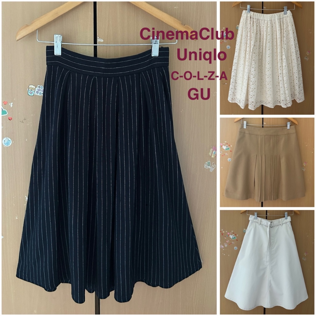 กระโปรงผู้หญิง แบรนด์ GU,Uinqlo,C-O-L-Z-A,CinemaClub แท้💯% มือสอง⬇️รายละเอียดด้านล่างค่ะ