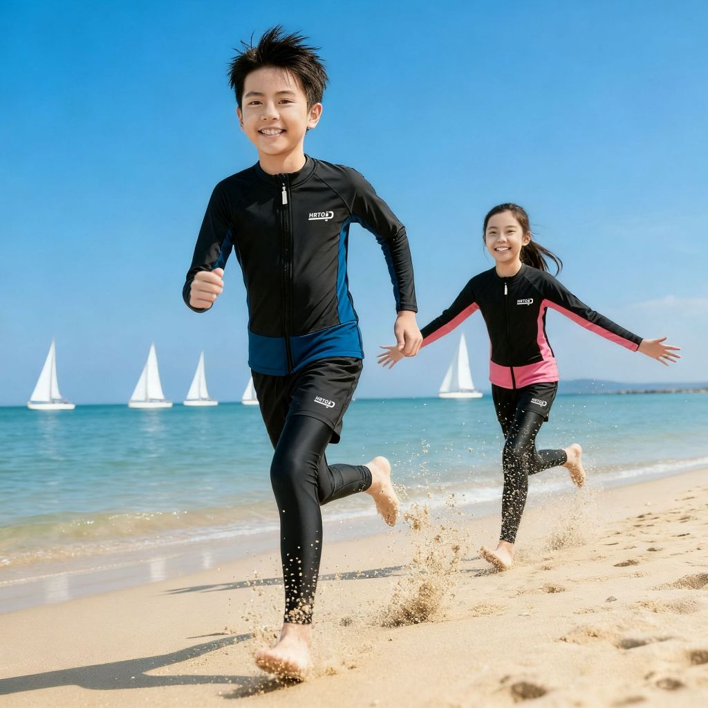 Mini Monarch ชุดว่ายน้ำเด็ก เซต 3 ชิ้น กันยูวี UV Protection ชุดว่ายน้ำเด็กชาย ชุดว่ายน้ำเด็กหญิง ผ้าแห้งไว ทรงสปอร์ต