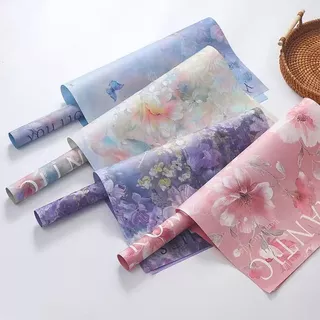 🌷🌷BAG🌷🌷 10แผ่น/แพ็ค กระดาษห่อช่อดอกไม้ แบบช่อ ช่อใหญ่ กระดาษห่อของขวัญ ลายดอกไม้ สีพลาสเทล ตกแต่ง ตัดแต่งดอกไม้