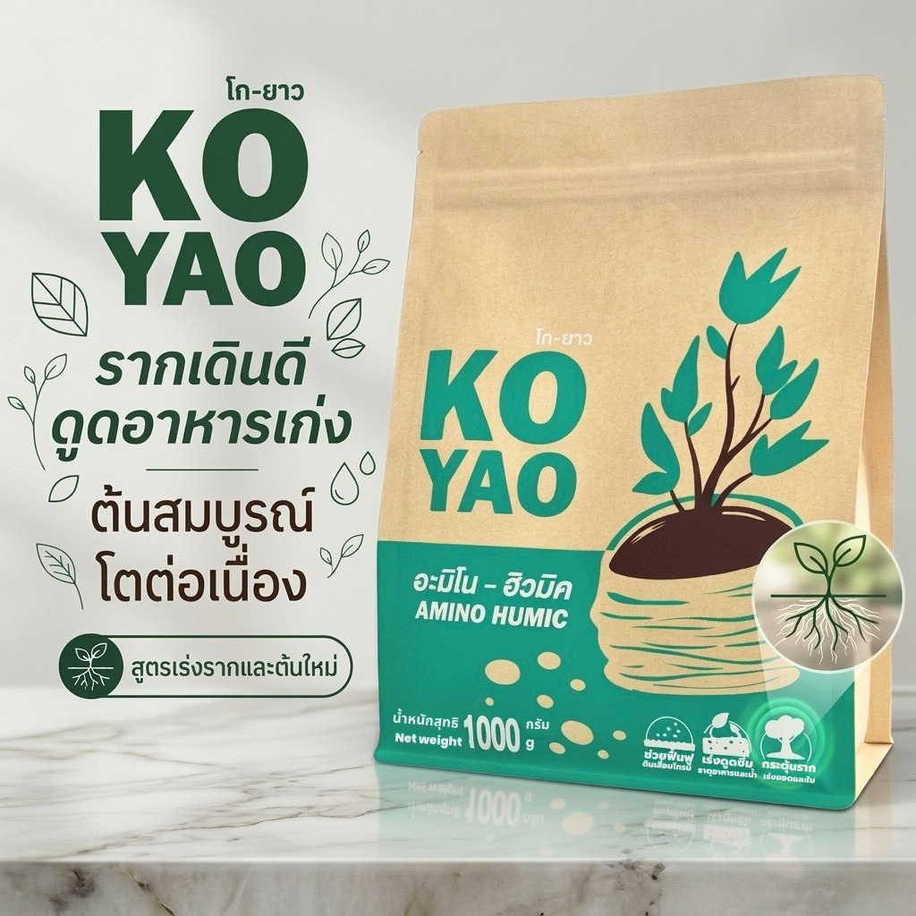 โกยาว Amino Humic ปุ๋ยอะมิโนฮิวมิค เร่งราก ติดดอก ติดผล เพิ่มผลผลิต โตไวใบเขียว ปรับดิน ใช้ได้ทุกพืช