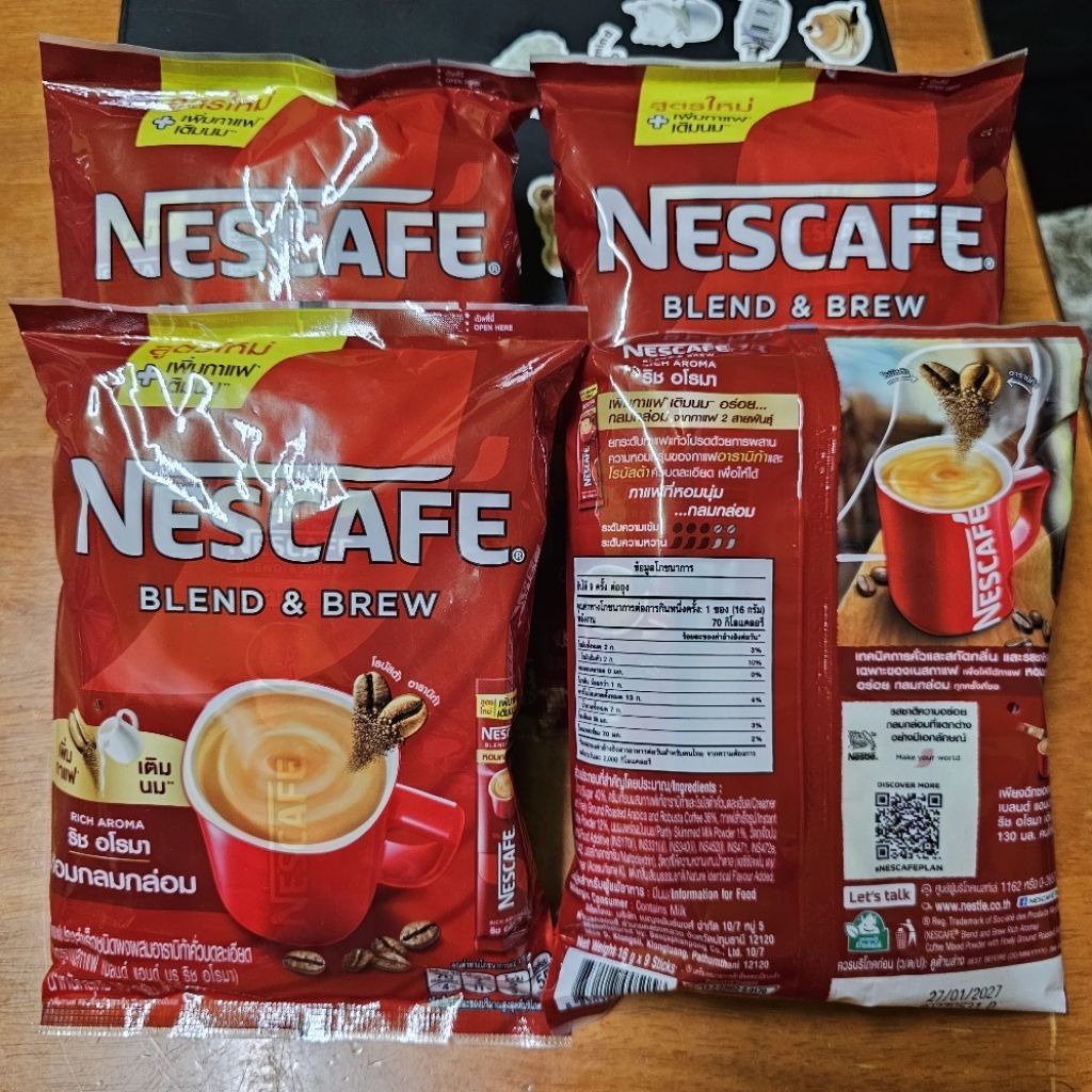 Nescafe 3in1 original coffee 9ซอง เนสกาแฟ พร้อมชงดื่ม เข้ม ริช อโรม่า หอม