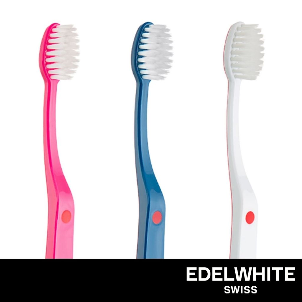 [เหงือกบอบบาง-เหงือกร่น] EDELWHITE UltraSoft Flosserbrush แปรงสีฟัน ขนนุ่มพิเศษ ถนอมเหงือก