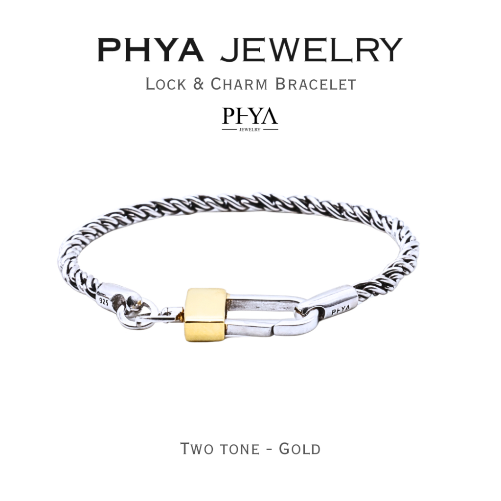 PHYA Lock & Charm Bracelet : สร้อยข้อมือเงินแท้ ล็อคแอนด์ชาร์ม
