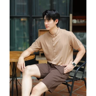 [ส่งทันที กทม.1 วัน] S10: เสื้อเชิ้ตคอตั้ง แขนสั้น สีพื้นสไตล์เกาหลี มีไซซ์ M L XL 2XL ผ้านิ่ม ใส่สบาย ไม่ร้อน ยับยาก