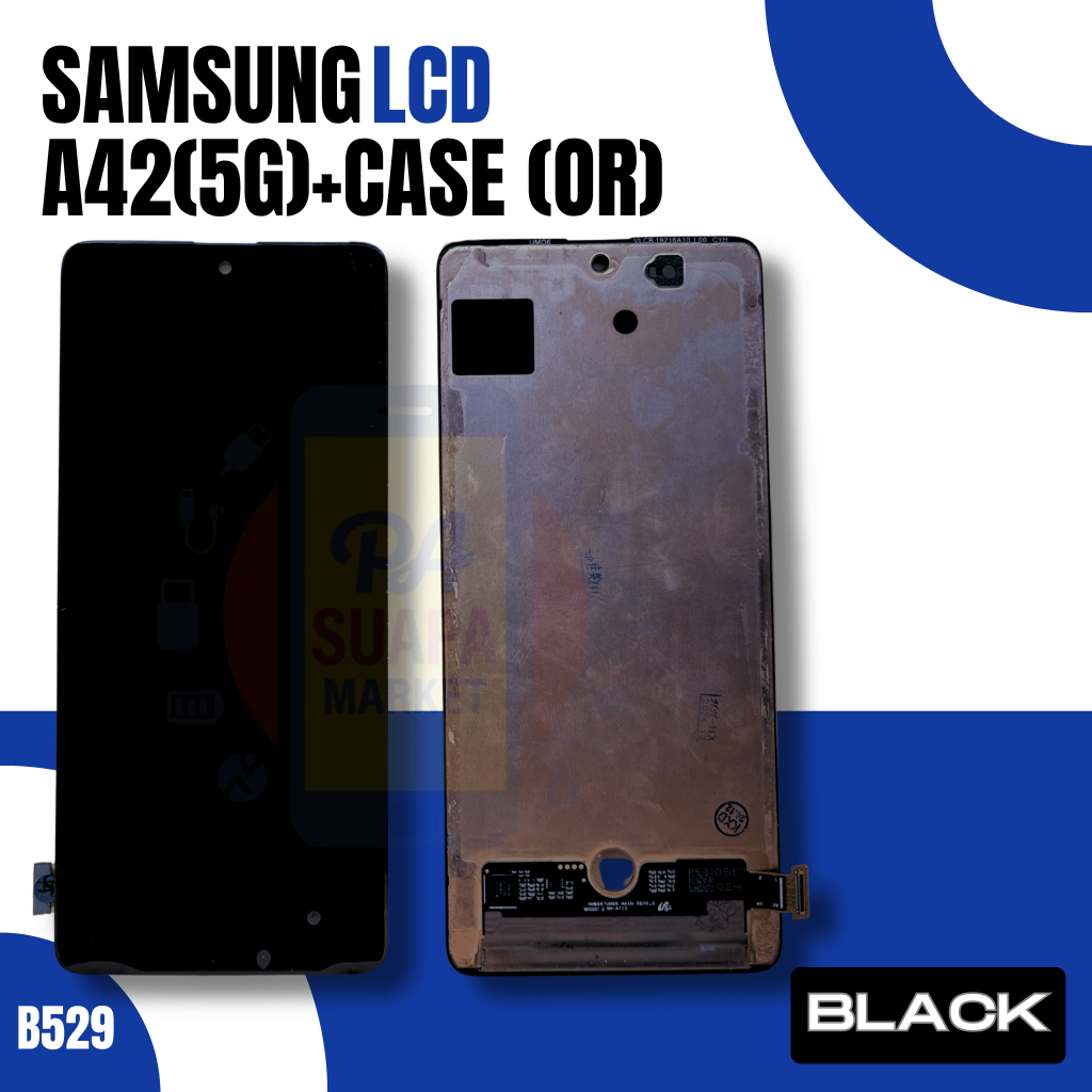 LCD Screen for Samsung A42(5G)+CASE (OR)(BLACK)