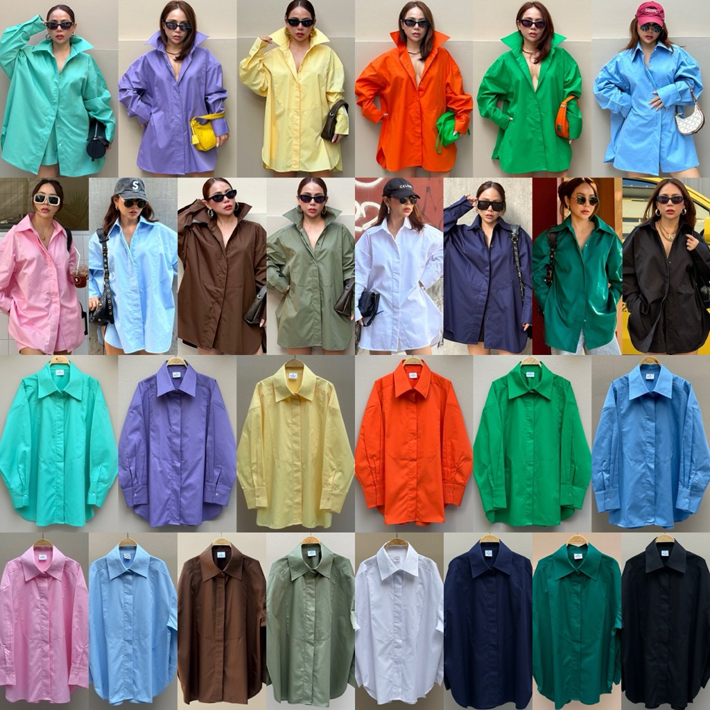 Bright by Aruna: “ เชิ้ตโอเวอร์ไซร์BOYFRIEND STRUCTURE ”54“ยาว30”