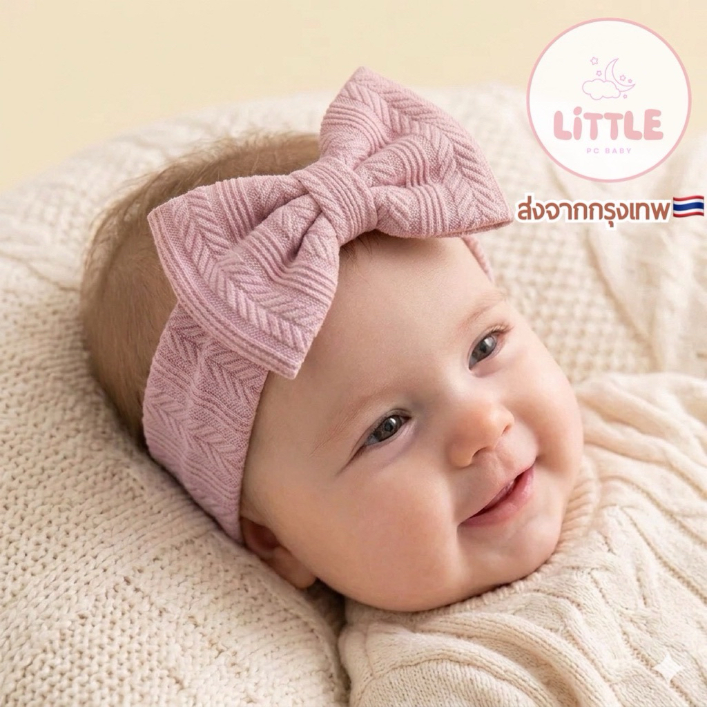 Little pcbaby ที่คาดผมเด็กอ่อน0-12เดือน hair bow โบว์ผ้าคาดหัวน่ารักๆ
