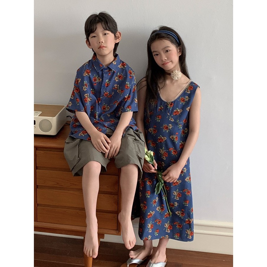 🛒พร้อมส่ง ☑️เสื้อครอบครัวเด็กลายดอก
