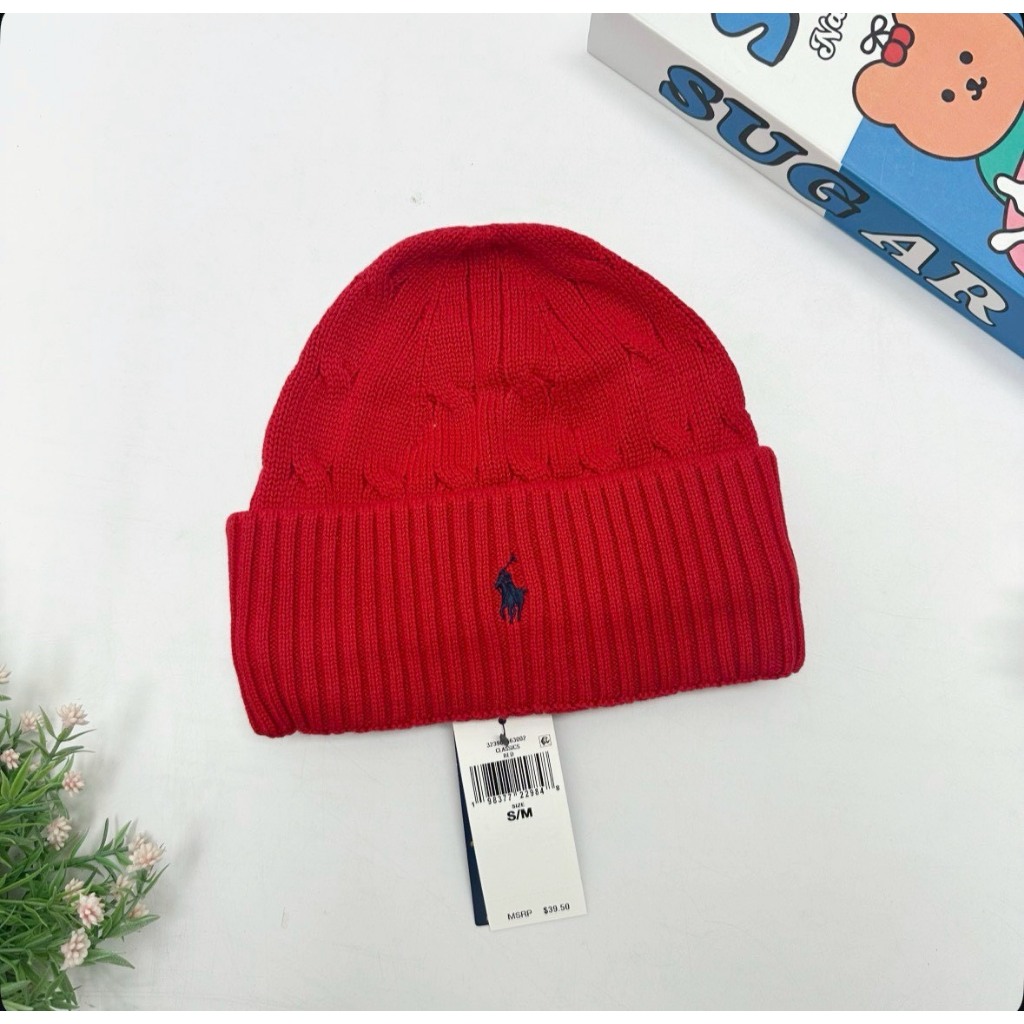 พร้อมส่ง Ralph Lauren Cotton Beanie Red ( Kids )