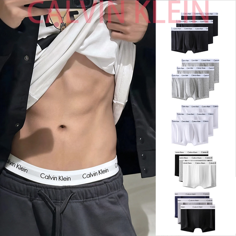 กางเกงในผู้ชาย แพ็ค 3 ชิ้น C1alvin Klein Men's Underwear Cotton Stretch Trunks 3pack เนื้อผ้าฝ้ายใส่สบาย
