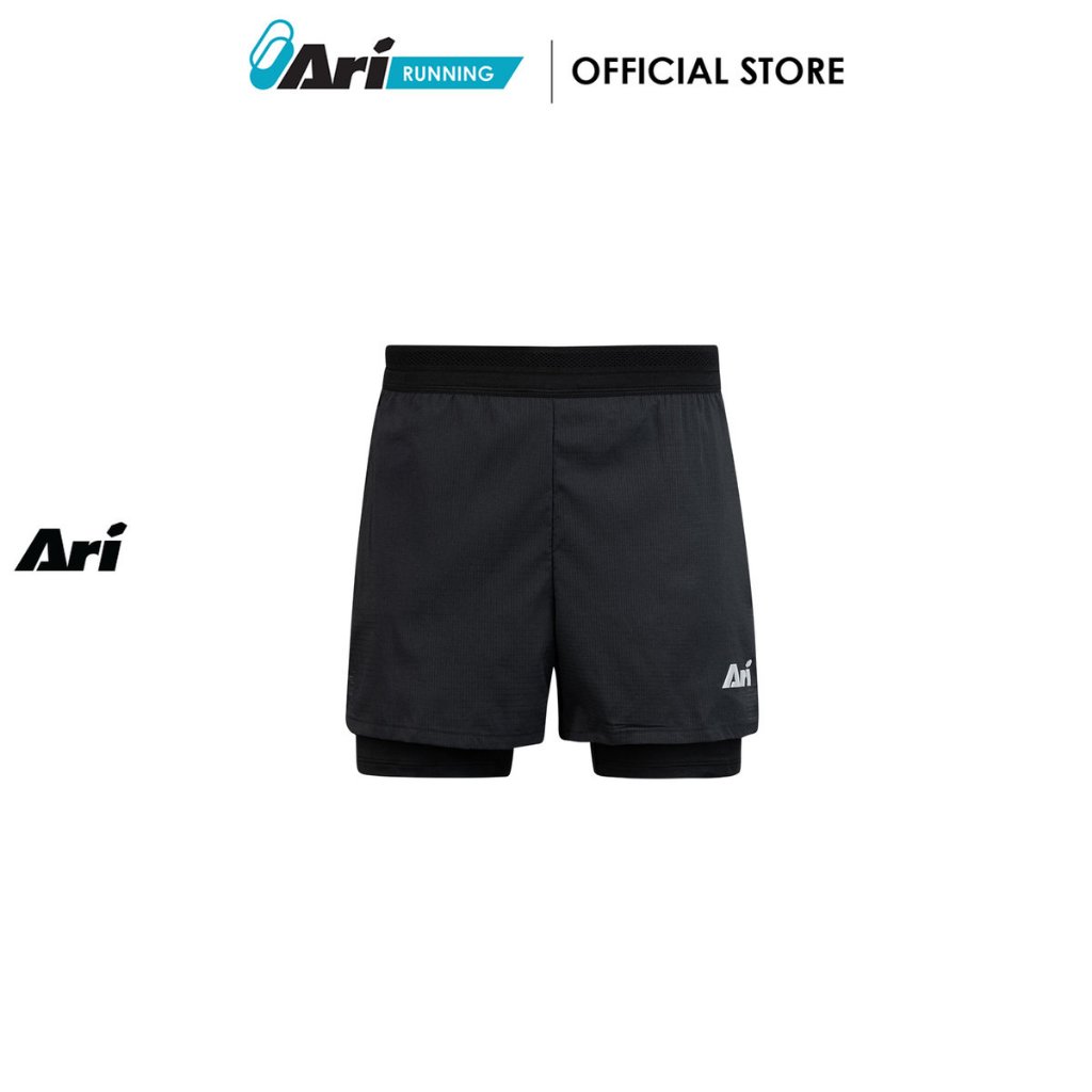 ARI WOMEN BREATHE 2IN1 V3 RUNNING SHORTS 3 INCHES - BLACK (AAP2908-01) กางเกงวิ่งผู้หญิง 3นิ้ว อาริ BREATHE 2IN1 สีดำ