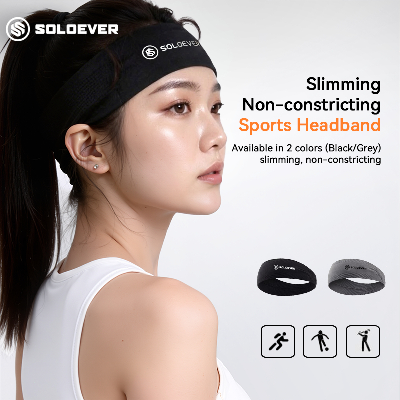 SOLOEVER ผ้าคาดหัว กันลื่น ซับเหงื่อ แห้งไว สำหรับ ออกกำลังกาย วิ่ง โยคะ วิ่ง Sports Headband