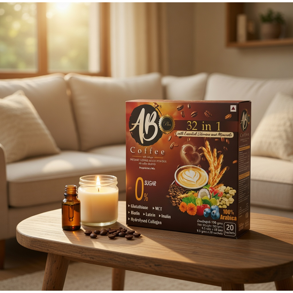 AB Coffee Plus (32 in 1) รวมสารสกัดถึง 32 ชนิดไว้ในซองเดียว